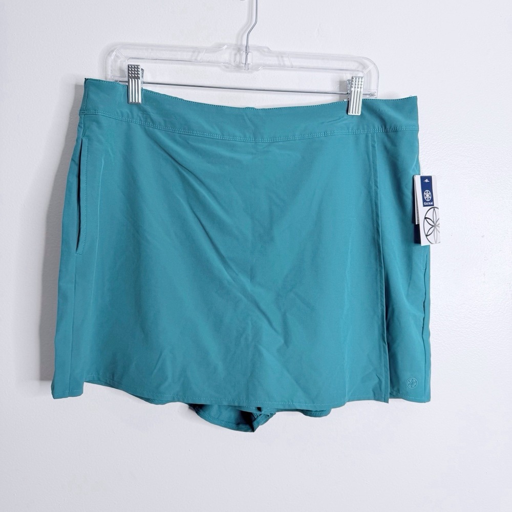 NWT Gaiam On The Move Woven Skort Harbor Blue XL Activewear Stretch